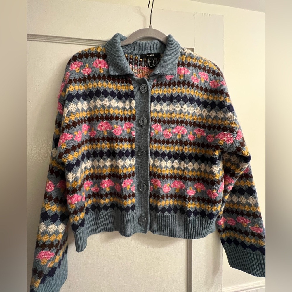 Forever21 Mushroom Print Cardigan